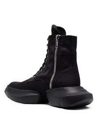 schwarze hohe Sneakers aus Segeltuch von Rick Owens DRKSHDW