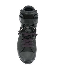 schwarze hohe Sneakers aus Segeltuch von Maison Margiela