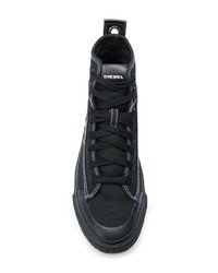 schwarze hohe Sneakers aus Segeltuch von Diesel
