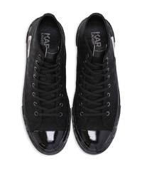 schwarze hohe Sneakers aus Segeltuch von Karl Lagerfeld