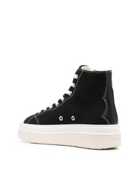 schwarze hohe Sneakers aus Segeltuch von MARANT