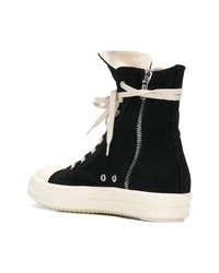 schwarze hohe Sneakers aus Segeltuch von Rick Owens DRKSHDW