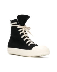 schwarze hohe Sneakers aus Segeltuch von Rick Owens DRKSHDW