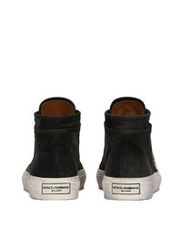 schwarze hohe Sneakers aus Segeltuch von Dolce & Gabbana