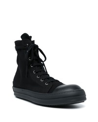 schwarze hohe Sneakers aus Segeltuch von Rick Owens DRKSHDW