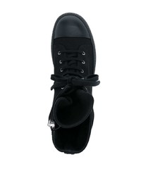 schwarze hohe Sneakers aus Segeltuch von Rick Owens DRKSHDW