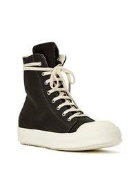 schwarze hohe Sneakers aus Segeltuch von Rick Owens DRKSHDW