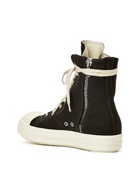 schwarze hohe Sneakers aus Segeltuch von Rick Owens DRKSHDW