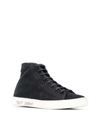 schwarze hohe Sneakers aus Segeltuch von Saint Laurent