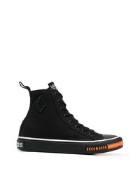 schwarze hohe Sneakers aus Segeltuch von Marcelo Burlon County of Milan