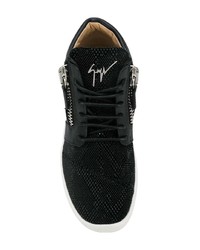 schwarze hohe Sneakers aus Segeltuch von Giuseppe Zanotti Design