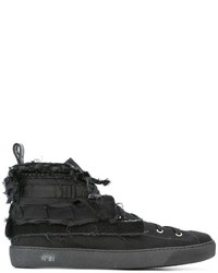 schwarze hohe Sneakers aus Segeltuch von No.21