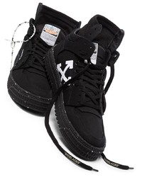 schwarze hohe Sneakers aus Segeltuch von Off-White