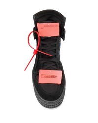 schwarze hohe Sneakers aus Segeltuch von Off-White