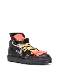 schwarze hohe Sneakers aus Segeltuch von Off-White