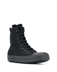 schwarze hohe Sneakers aus Segeltuch von Rick Owens DRKSHDW