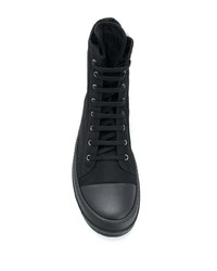 schwarze hohe Sneakers aus Segeltuch von Rick Owens DRKSHDW