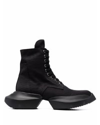 schwarze hohe Sneakers aus Segeltuch von Rick Owens DRKSHDW