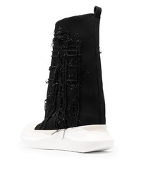 schwarze hohe Sneakers aus Segeltuch von Rick Owens DRKSHDW