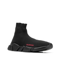 schwarze hohe Sneakers aus Segeltuch von Balenciaga