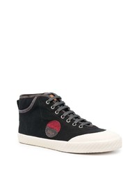 schwarze hohe Sneakers aus Segeltuch von Bally