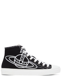schwarze hohe Sneakers aus Segeltuch von Vivienne Westwood