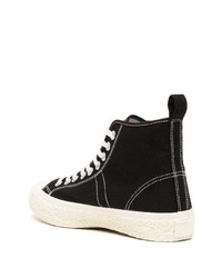 schwarze hohe Sneakers aus Segeltuch von YMC