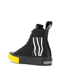 schwarze hohe Sneakers aus Segeltuch von Marcelo Burlon County of Milan