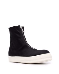 schwarze hohe Sneakers aus Segeltuch von Rick Owens