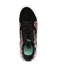 schwarze hohe Sneakers aus Wildleder mit Leopardenmuster von Vans