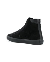 schwarze hohe Sneakers aus Wildleder von Saint Laurent