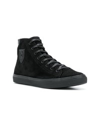 schwarze hohe Sneakers aus Wildleder von Saint Laurent