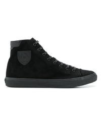 schwarze hohe Sneakers aus Wildleder von Saint Laurent