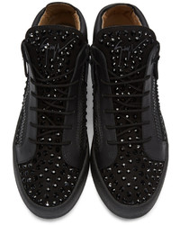 schwarze hohe Sneakers aus Wildleder von Giuseppe Zanotti