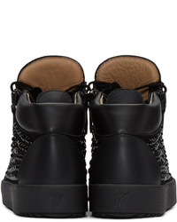 schwarze hohe Sneakers aus Wildleder von Giuseppe Zanotti