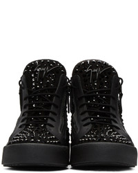 schwarze hohe Sneakers aus Wildleder von Giuseppe Zanotti