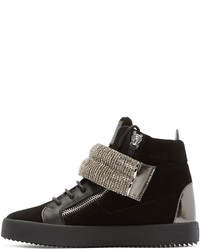 schwarze hohe Sneakers aus Wildleder von Giuseppe Zanotti