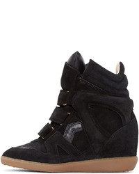 schwarze hohe Sneakers aus Wildleder von Isabel Marant