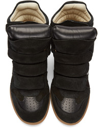 schwarze hohe Sneakers aus Wildleder von Isabel Marant