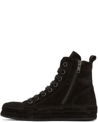 schwarze hohe Sneakers aus Wildleder von Ann Demeulemeester