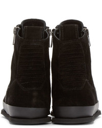 schwarze hohe Sneakers aus Wildleder von Ann Demeulemeester