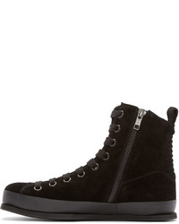 schwarze hohe Sneakers aus Wildleder von Ann Demeulemeester