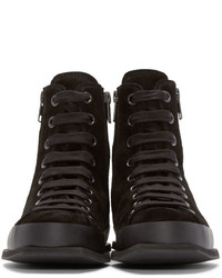 schwarze hohe Sneakers aus Wildleder von Ann Demeulemeester