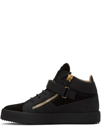 schwarze hohe Sneakers aus Wildleder von Giuseppe Zanotti