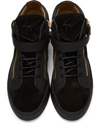 schwarze hohe Sneakers aus Wildleder von Giuseppe Zanotti