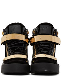 schwarze hohe Sneakers aus Wildleder von Giuseppe Zanotti