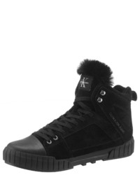 schwarze hohe Sneakers aus Wildleder von Calvin Klein