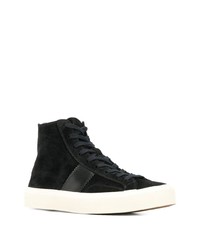 schwarze hohe Sneakers aus Wildleder von Tom Ford