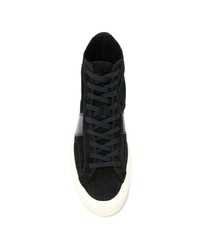 schwarze hohe Sneakers aus Wildleder von Tom Ford