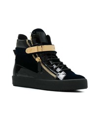 schwarze hohe Sneakers aus Wildleder von Giuseppe Zanotti Design